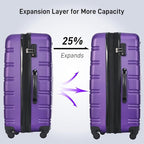 Merax Luggage sets of 13 Piece 16 20 20 28 IN Carry on Luggage Hard Case Purple - Image 2