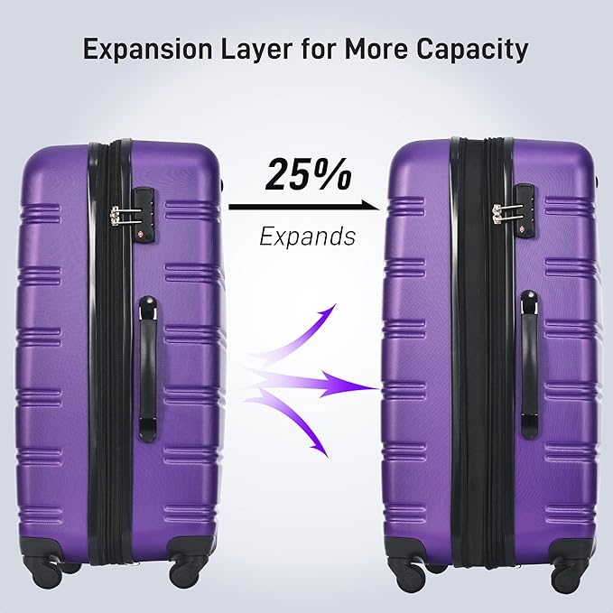 Merax Luggage Sets of 3 Piece Carry on Suitcase Airline Approved, 20/24/28 IN - Image 2
