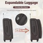 Merax Softside Luggage Set Softshell Lightweight 3 Piece Spinner Suitcase - Image 5