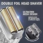 RESUXI Hair Clippers for Men & Electric Razor Shavers Set,Cordless Hair/Beard Trimmers Grooming Kit,Hair Liners Clippers for Hair Cutting Barbers Supplies,LCD Display 2 Foil Head