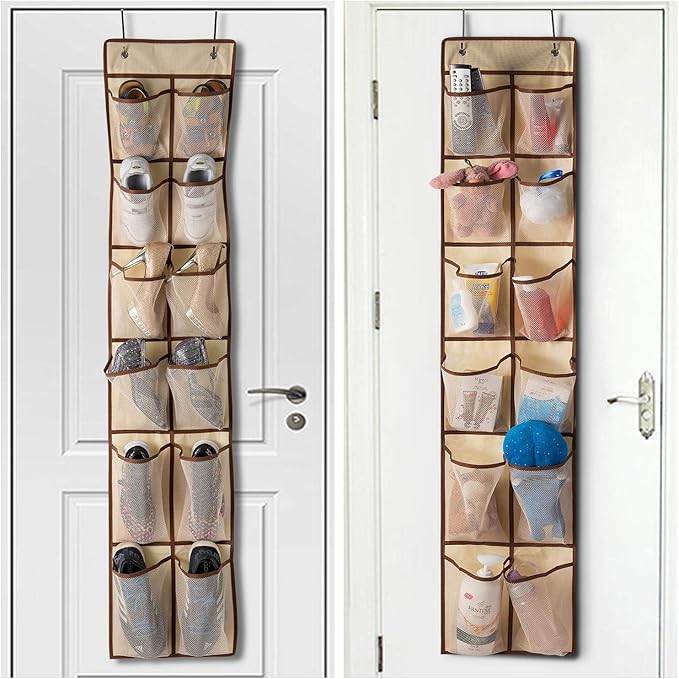 KEEPJOY Over The Door Shoe Organizer, Hanging Shoe Organizer 12 Mesh Pockets - Image 4