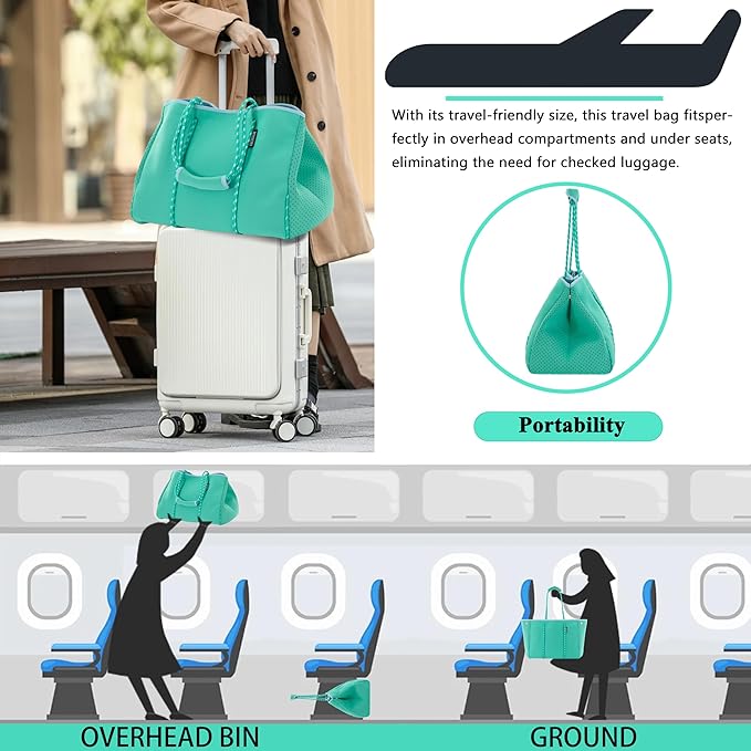QOGiR Neoprene Multipurpose Beach Bag Tote - Image 6