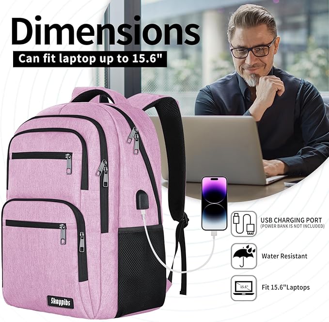 Backpck for Women, School backpacks for Teen Girls Boys, 15.6 inch Laptop Back - Image 3