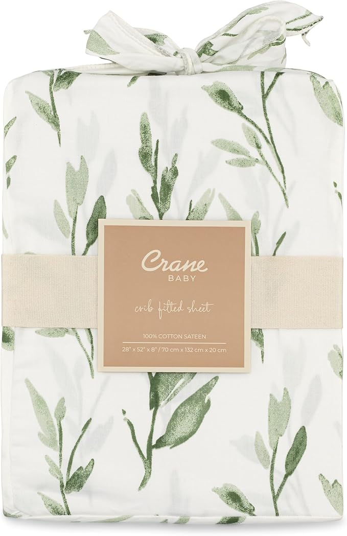 Crane Baby 100% Cotton Sateen Crib Sheet, Fitted - Image 5