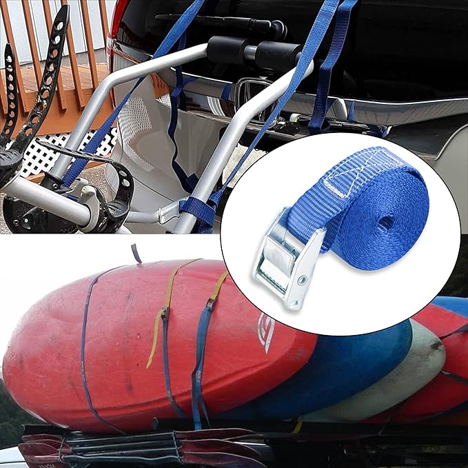Cartman 1" x 12' Lashing Straps Up To 600lbs, 4pk Blue - Image 6