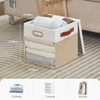 Fabric Storage Cubes with Clear Windows and Lids 11'' Foldable Storage Bins - Image 2