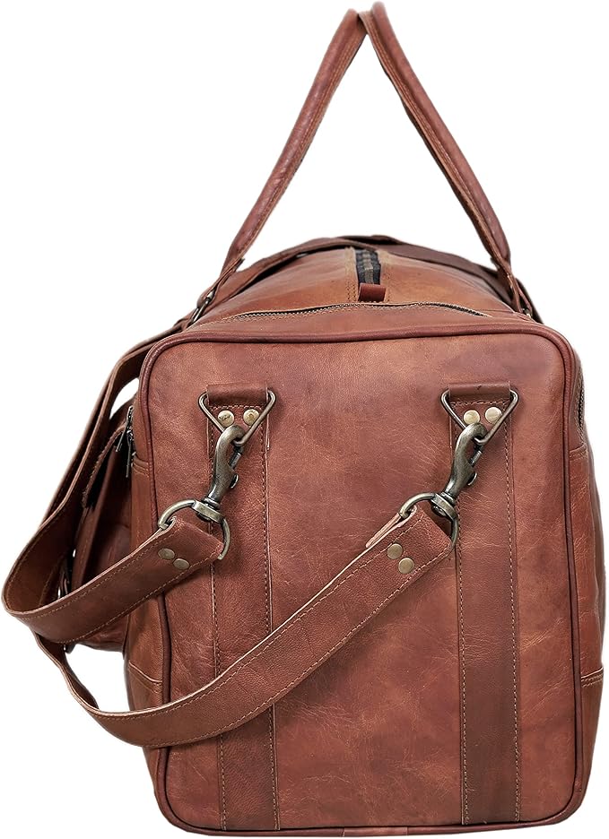 Leather Duffle Bag for Men Luggage Handmade Travel Bag Carry On Luggage - Image 4