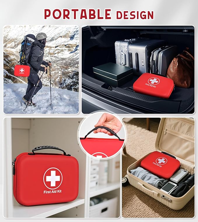 242Pcs Compact First Aid Kit, Waterproof Hard Shell Eva Medical Kits, - Image 7