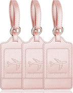 Teskyer Luggage Tags, 3 Pack Premium PU Leather Luggage Tags by TESKYER
