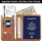 Passport Holder Cover Wallet Travel Essentials Leather Rfid Blocking Case - Image 2