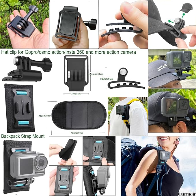Gurmoir Accessory Kit for Osmo Action 5 pro 4/Insta 360 X5 X4 X3/Go Pro Hero13 - Image 3