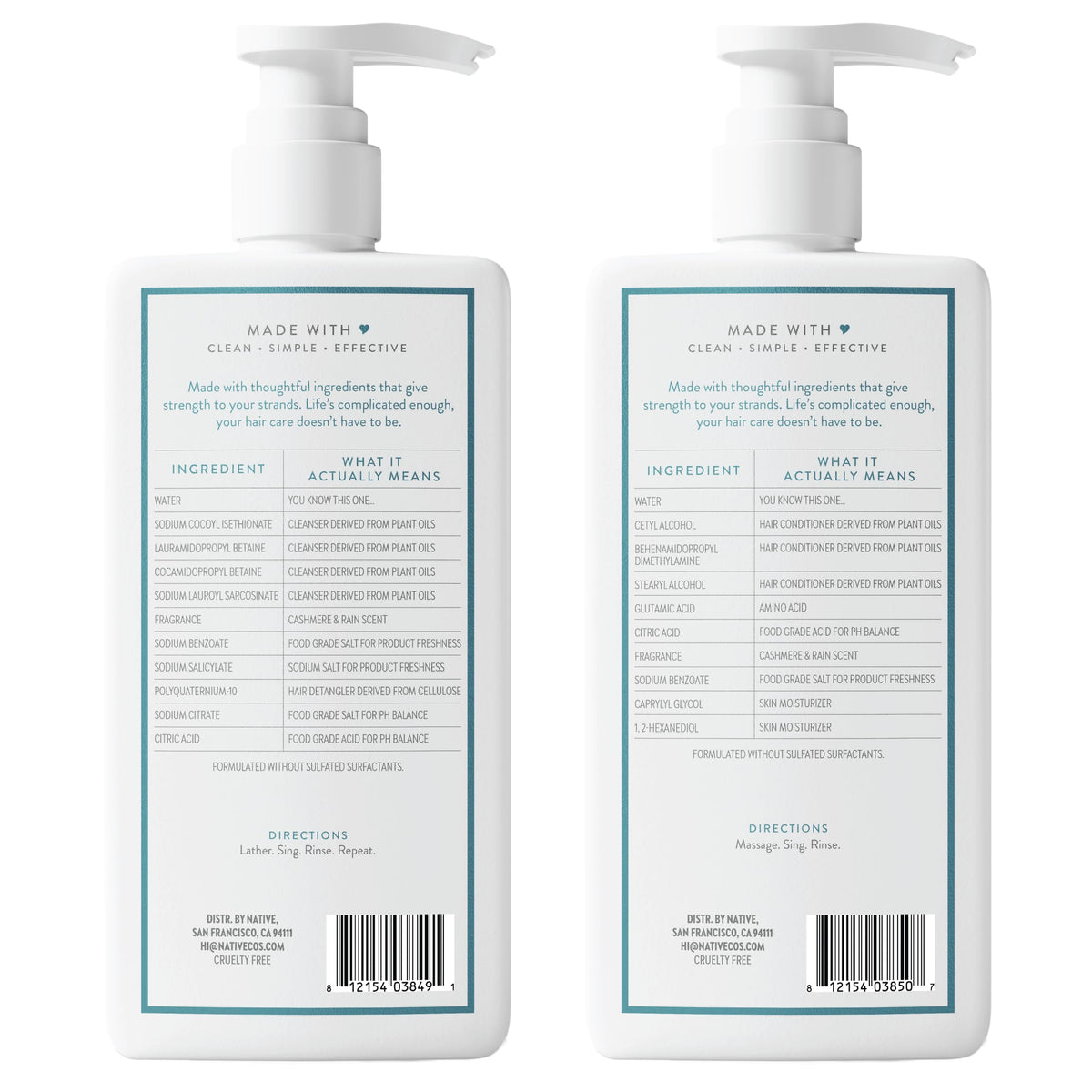 Cashmere & Rain Shampoo and Conditioner Contain Naturally Derived Ingredients (8.25 Fl Oz (Pack of 2))