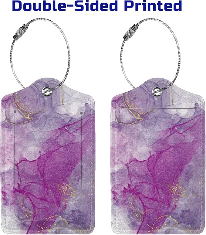 2 Pack Abstract Purple Luggage Tag - Image 4