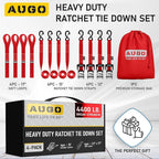 AUGO Heavy Duty Ratchet Straps & Soft Loops – Pack of 4 Extra Strong 1.5” by - Image 4