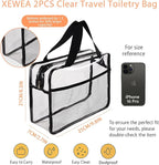 XEWEA 2PCS Middle TSA Approved Clear Travel Toiletry Bags - Image 3