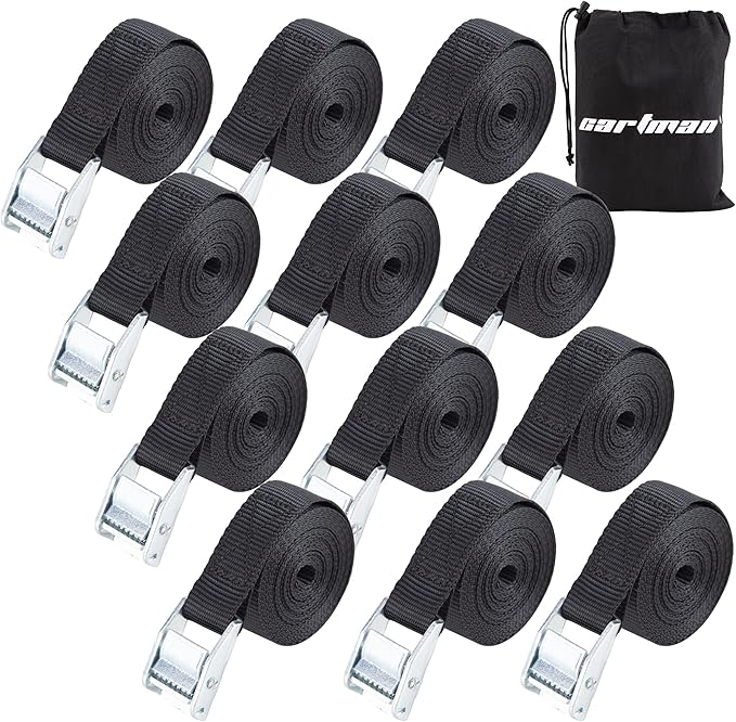 Cartman 1" x 12' Lashing Straps Cargo Tie-Down Strap Up to 600lbs, 12pk in by CARTMAN