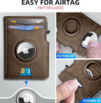 Airtag Wallet for Men, with Money Clip 10 Cards Metal Case Smart Slim Pop Up - Image 4