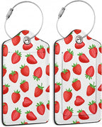 2 Pcs Strawberry Fruit Strawberries Luggage Tags, Cruise Luggage Tag by Yashilaiya