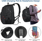 Z-MGKISS Extra Large Backpack for Men, Gaming Laptop Travel Bag Fits 18.4-19" - Image 6