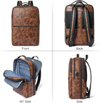 Vegan Leather Laptop Backpack for Women&Men, 16 Inch Expandable Backpack - Image 8