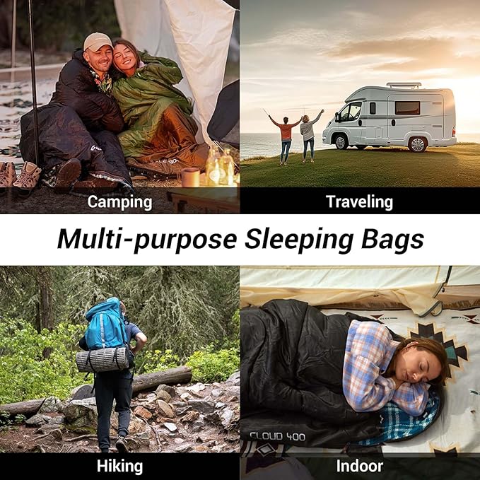 KingCamp Sleeping Bag for Adults, Cold Weather & Warm XL Big and Tall Flannel - Image 7