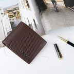 VISOUL Mens Carbon Fiber Leather Bifold Wallet - Image 6