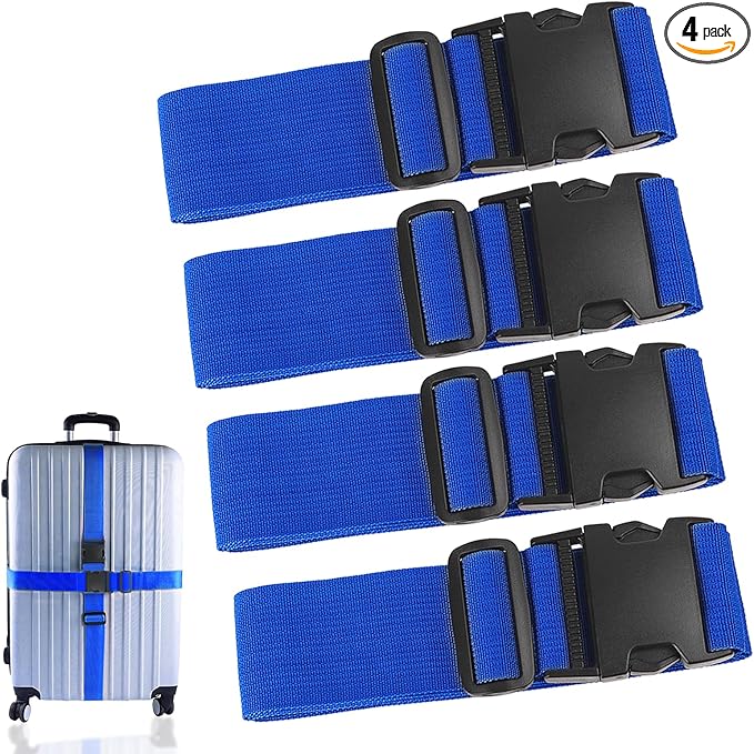 4Pcs Luggage Straps for Suitcase Travel Accessories TSA Approved, 80In Long by Ajmyonsp