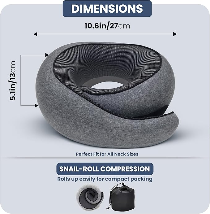 Upgraded Memory Foam Travel Neck Pillow - Image 9
