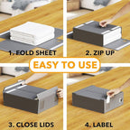 SpaceAid 3 Pack Bed Sheet Organizers and Storage, Foldable Sheet Organizer - Image 3