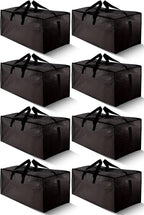 8 Pack Large Strong Bags with Zippers & Carrying Handles by HOMESURE