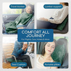 Resty 65"x40" Traveling Airplane Blanket, Forest Green – Lightweight, Velvety - Image 5