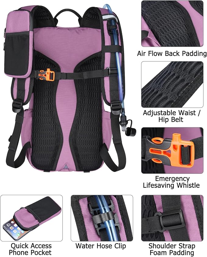 NOOLA Hydration Backpack with 3L Water Bladder, 22L Water Backpack - Image 6