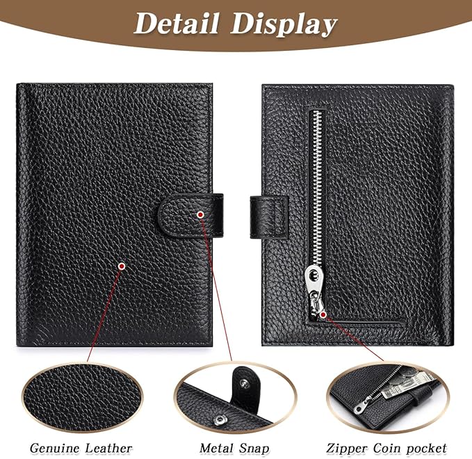 Passport Holder for Travel Women RFID Blocking Genuine Leather Passport Wallet - Image 7