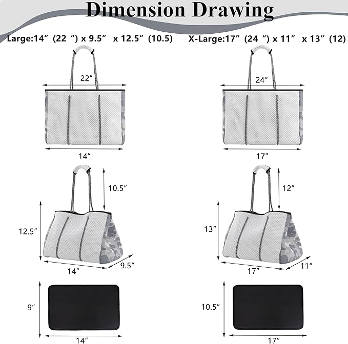 QOGiR Neoprene Multipurpose Beach Bag Tote - Image 3