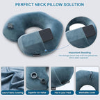 Inflatable Travel Neck Pillow for Airplane Train Car Washable Pillowcase U - Image 6
