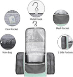 Della Gao Travel Toiletry Bag for Men and Women, Bathroom Bag, Water-Resistant Nylon (L, Green)