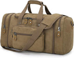 Gonex Canvas Duffle Bag for Travel 60L Duffel Overnight Weekend Bag by Gonex