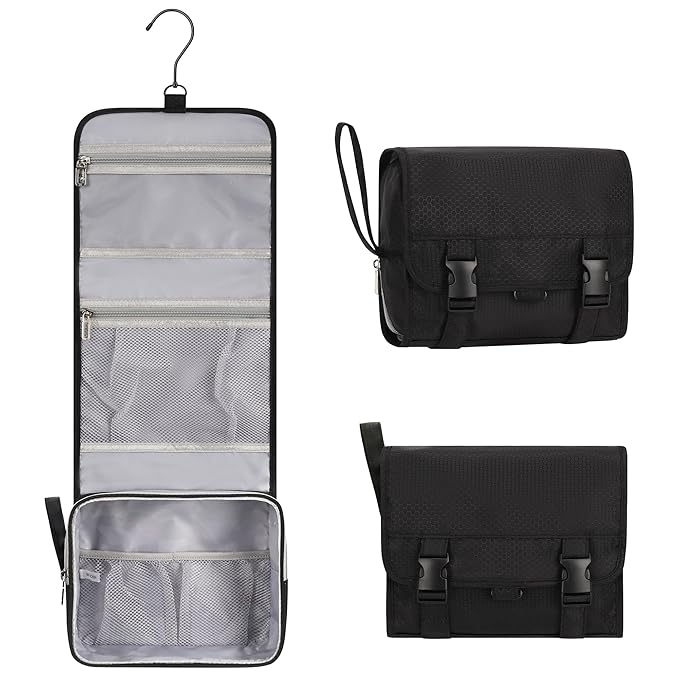 Small Hanging Toiletry Bag for Men and Women, Portable Hanging Organizer for by Relavel