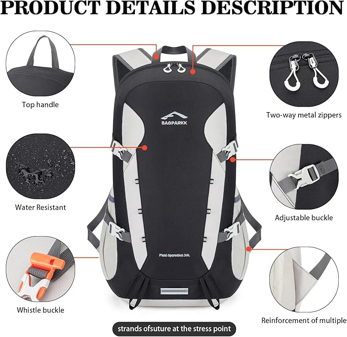 Hiking Backpack, Large 35L Travel Backpacks - Image 5