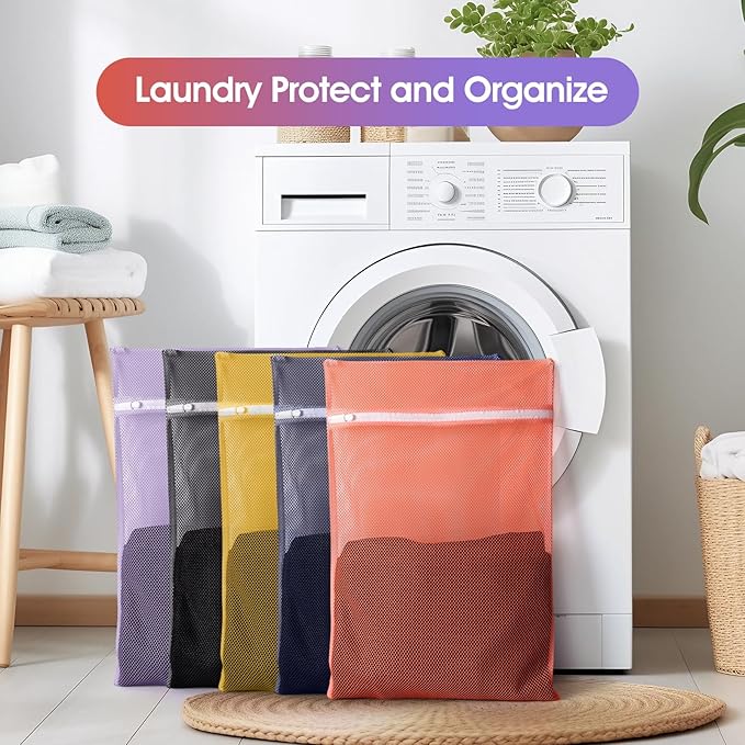 5Pcs Sturdy Mesh Laundry Bags for Delicates, Travel and Organzie - Image 2