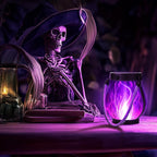 Halloween Solar Flame Lantern Hanging Outdoor Waterproof Purple - Image 5