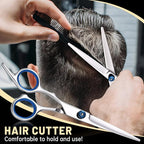 Hair Cutting Scissors Set, Professional Stainless Cutting Hair Scissors, Barber Hair Cutting Scissors Thinning Shears Sharp Blades Hairdresser Haircut for Women/Men/kids, LFJ1234