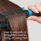 Conair Grip & Style Round Brush, Nylon Bristle Hair Brush for Blowout Styling, Ideal for Coarse, Curly, Wavy Hair, Teal