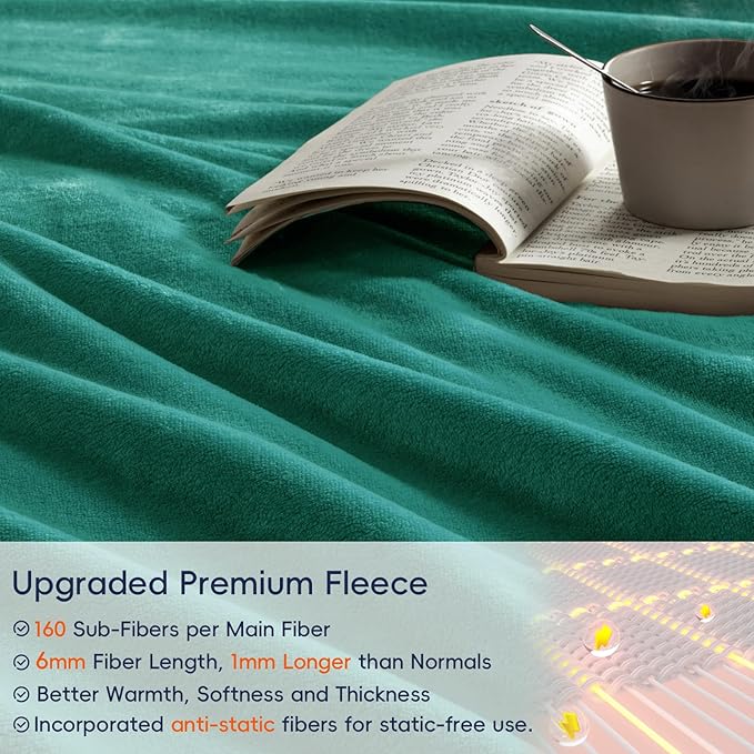 PHF Ultra Soft Fleece Blanket Twin Size, No Shed No Pilling Luxury Plush Cozy - Image 4