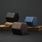 Oirlv Luxury Hexagonal Leather Watch Travel Case Single Watch Box - Image 4