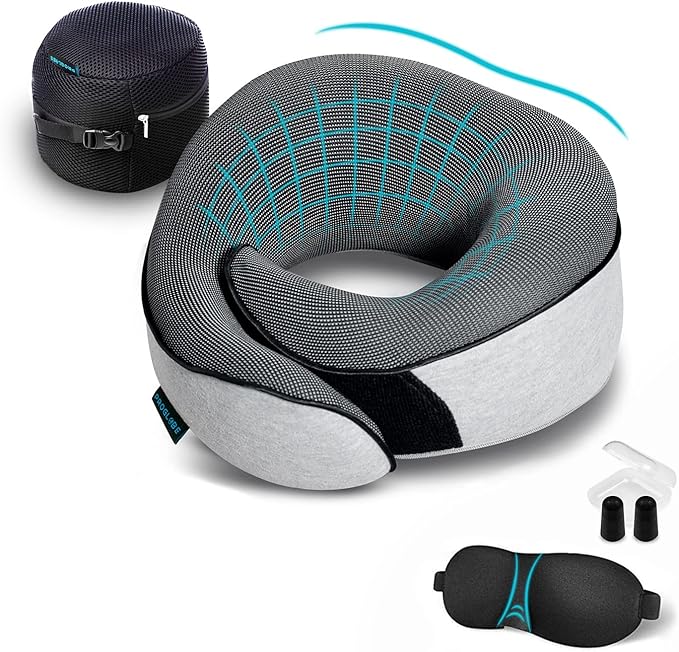 Travel Neck Pillows for Airplanes, Sleeping Essentials for Long haul Flights by Proglobe