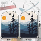 2 Pack Luggage Tag for Suitcase Sun Mountains Tree River Landscape Leather - Image 2