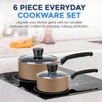 SereneLife 6-Piece Pots and Pans Set – Nonstick Cookware, Heat-Resistant - Image 2