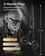 ULG Texturizing Shears – Professional Stainless Steel, Ergonomic Offset Handles, Teflon Coated, Deer Tooth Blades for Precise Thinning and Layering, Ideal for Stylists and Barbers