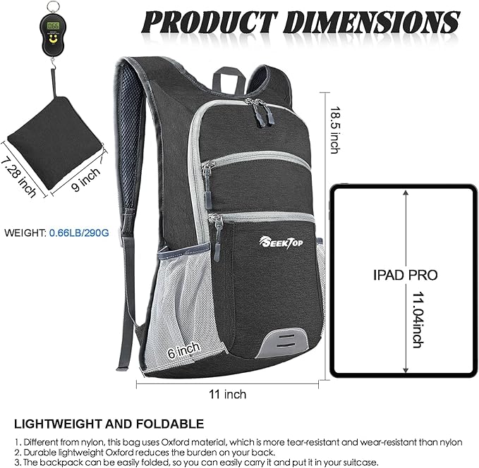 Seektop 20L Hiking Backpack Ultra Lightweight Waterproof Travel Backpack - Image 2